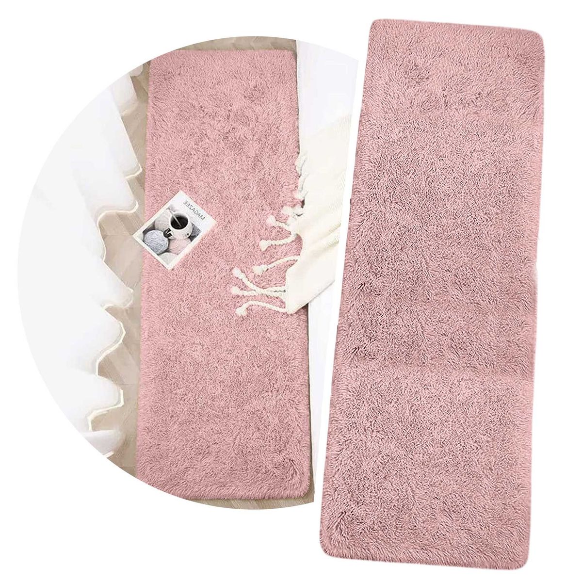 GENERICO - Alfombra Peluds - Bajada de Cama - Pasilleras 50x150cm Rosa Claro