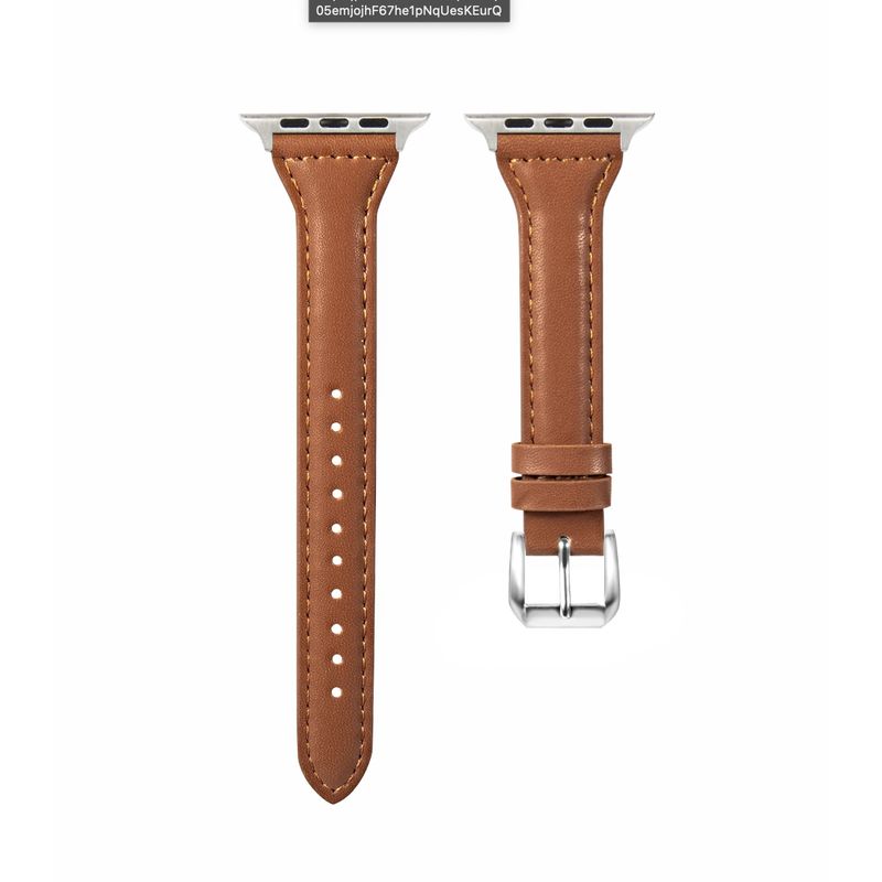 GENERICO - Correa Cuero Premium Para Apple Watch 42mm 44mm 45mm Cafe
