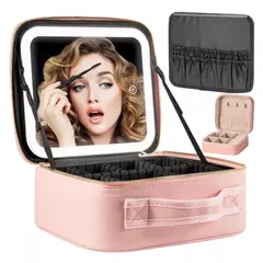 GENERICO - Bolso de Maquillaje Con Espejo y Luz Led Recargable