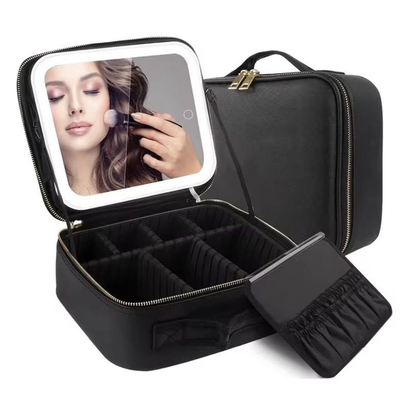 GENERICO - Bolso de Maquillaje Con Espejo y Luz Led Recargable
