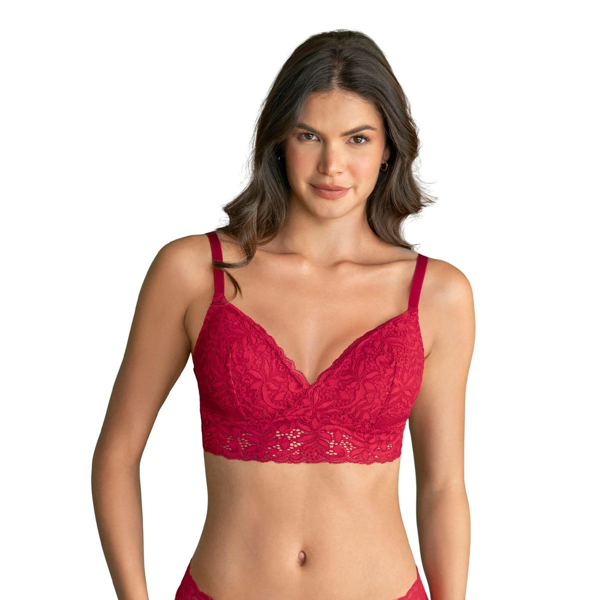 LEONISA - Sostén en encaje sin arcos 091149 Rojo