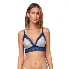 LEONISA - Bralette en encaje sexy y natural 091009 Azul