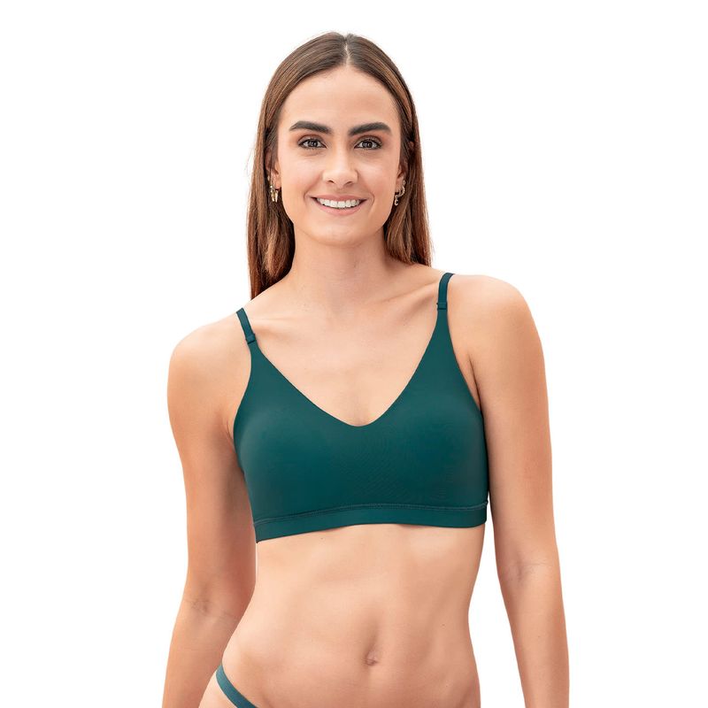 LEONISA - Brastop de copas extraíbles Light Top comodidad total 091031 Verde