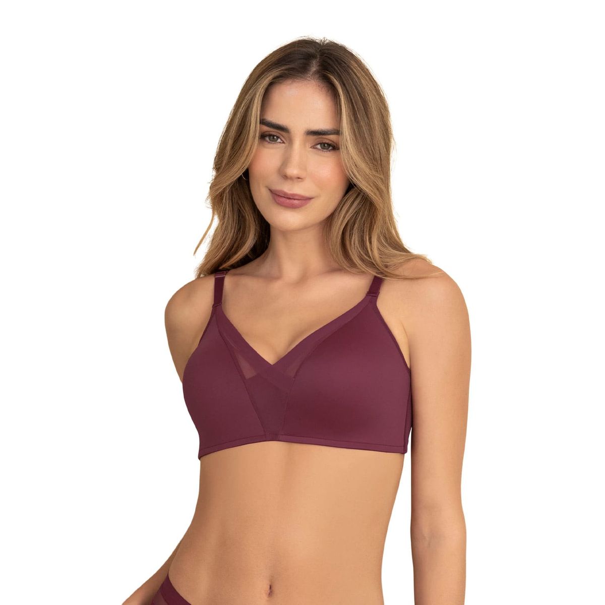 LEONISA - Sostén sin arco de realce alto incorporado Magical Bra 091058 Morado
