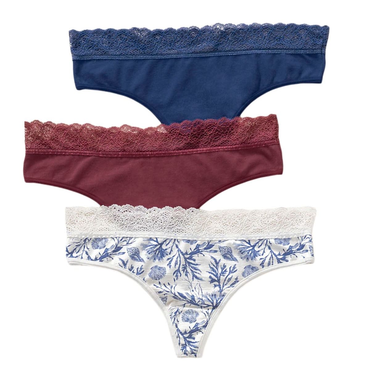 LEONISA - Brasileras paquete x3 en algodón elástico con detalle en encaje 12971X3 Surtido