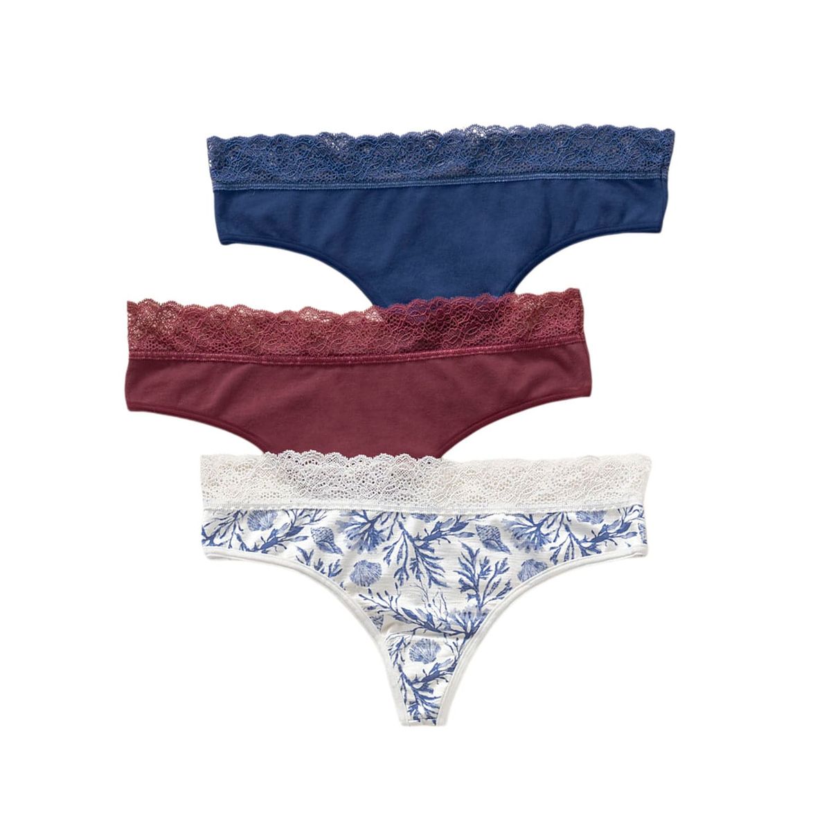 LEONISA - Brasileras paquete x3 en algodón elástico con detalle en encaje 12971X3 Surtido