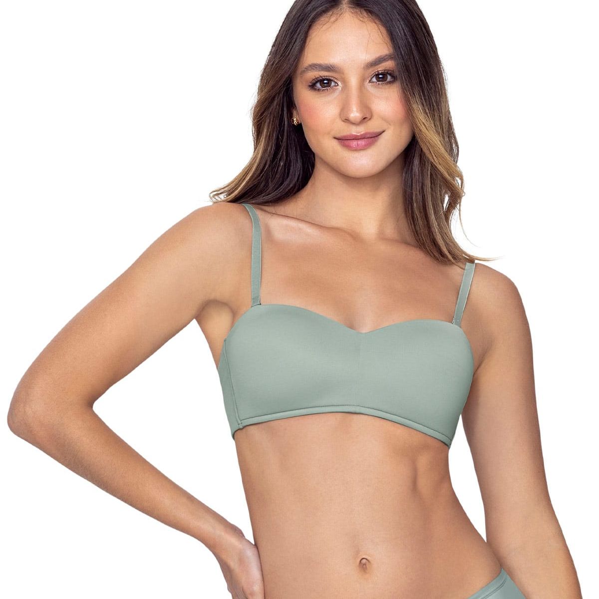 LEONISA - Sostén strapless ideal para busto pequeño y mediano Oh So Light 091071 Verde