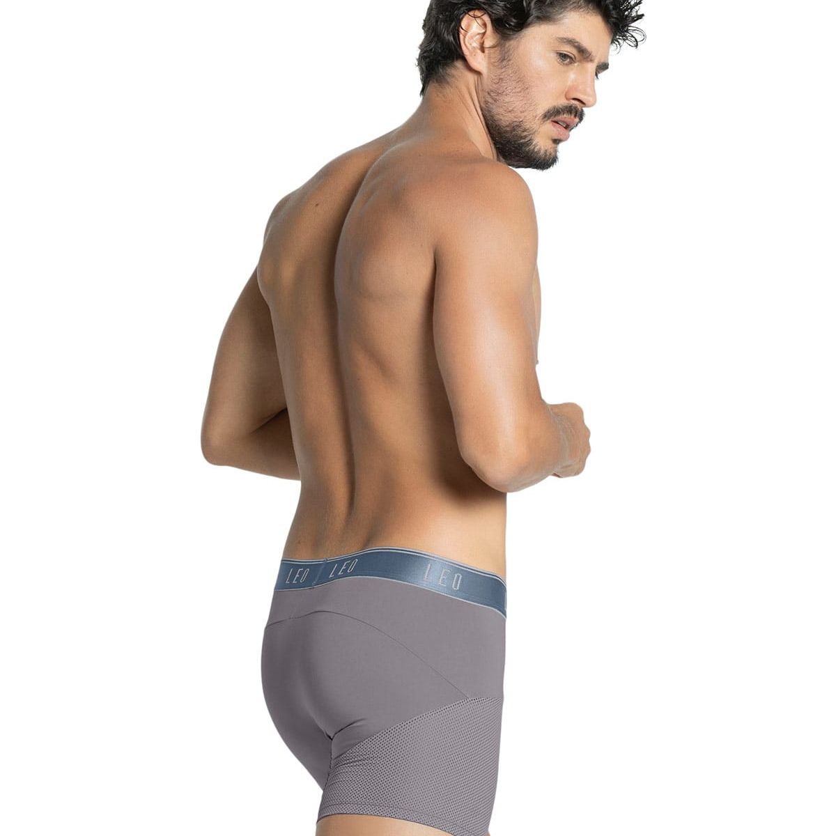 LEO - Bóxer medio de secado rápido con mallas transpirables en microfibra 033272N Gris
