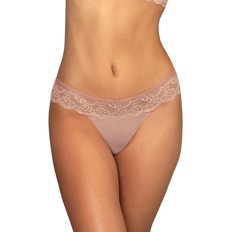 LEONISA - Calzón pantaleta en encaje y tul increíblemente sexy 092057 Palo Rosa