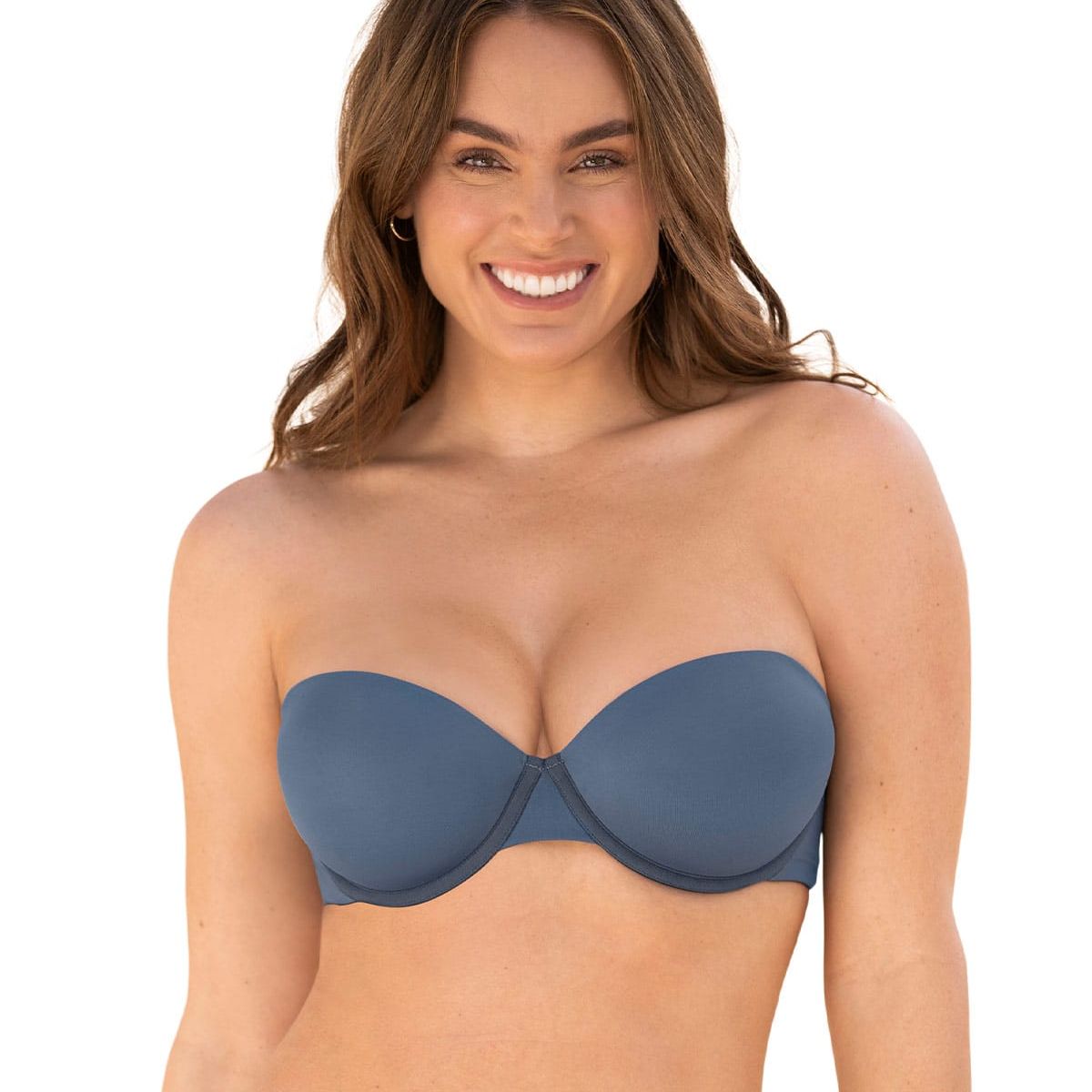 LEONISA - Sostén strapless sin realce Multilook 091075 Azul