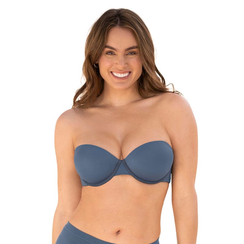 LEONISA - Sostén strapless sin realce Multilook 091075 Azul