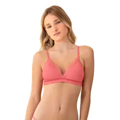 LEONISA - Sostén sin arco Pura Comodidad con detalles en tul 091083 Salmón