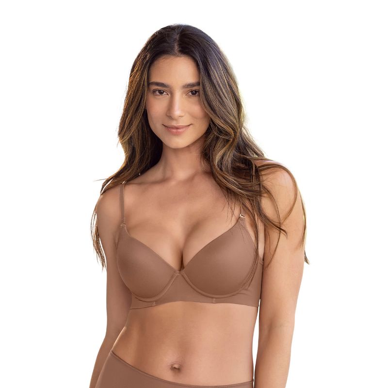 LEONISA - Sostén invisible de realce alto Memory Bra 011868 Café