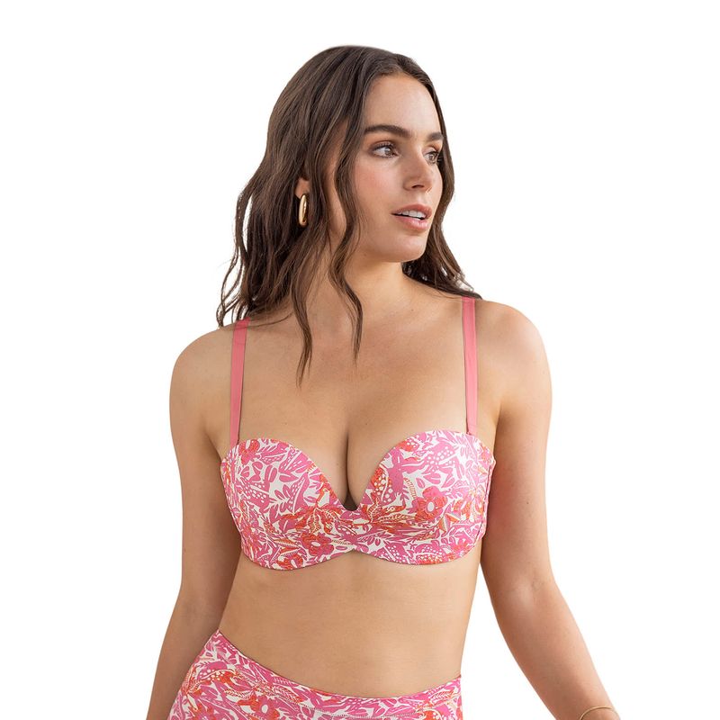 LEONISA - Sostén strapless Antigravedad de realce alto sin arco 011841 Rosado
