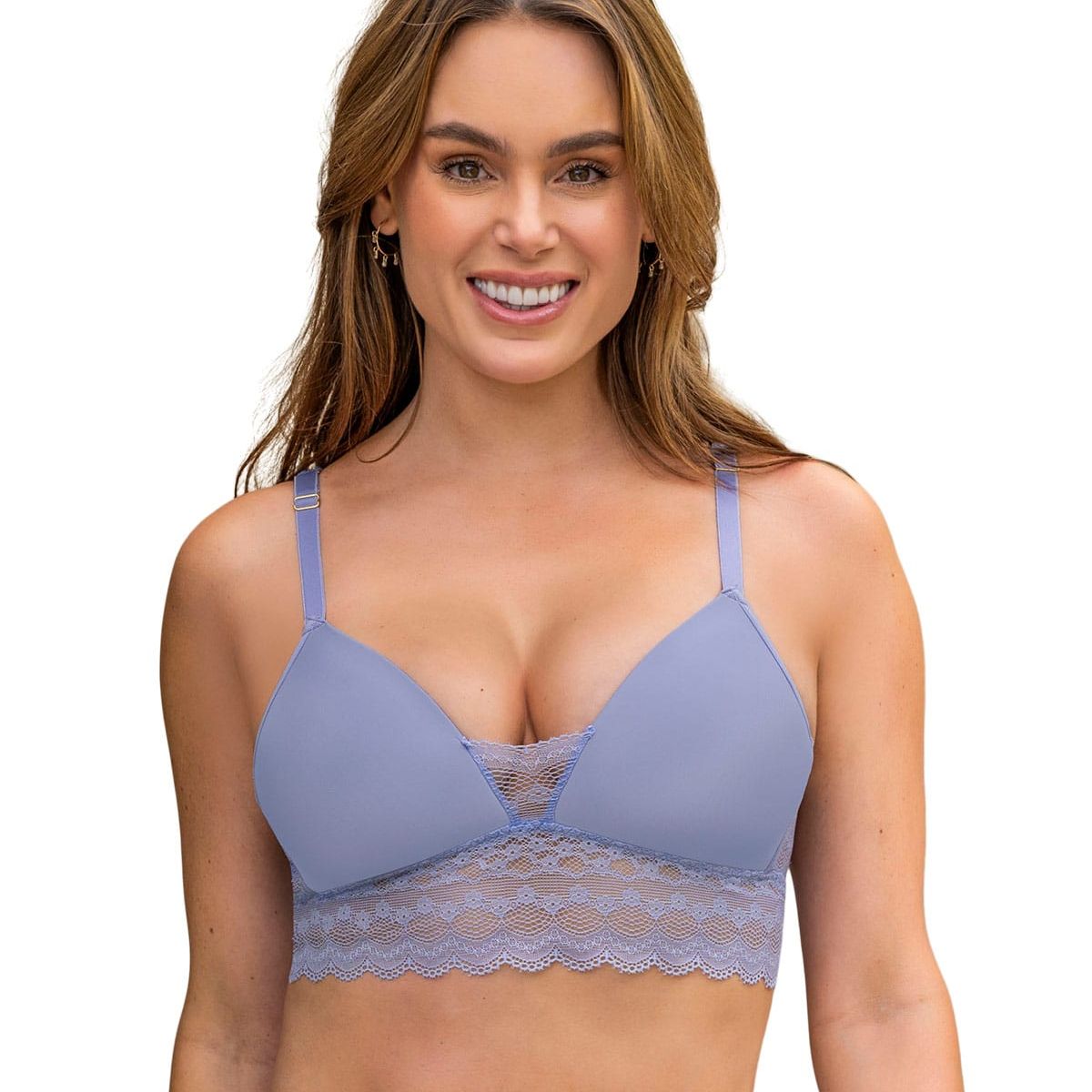 LEONISA - Sostén ultracómodo con delicados toques de encaje 011992 Lila