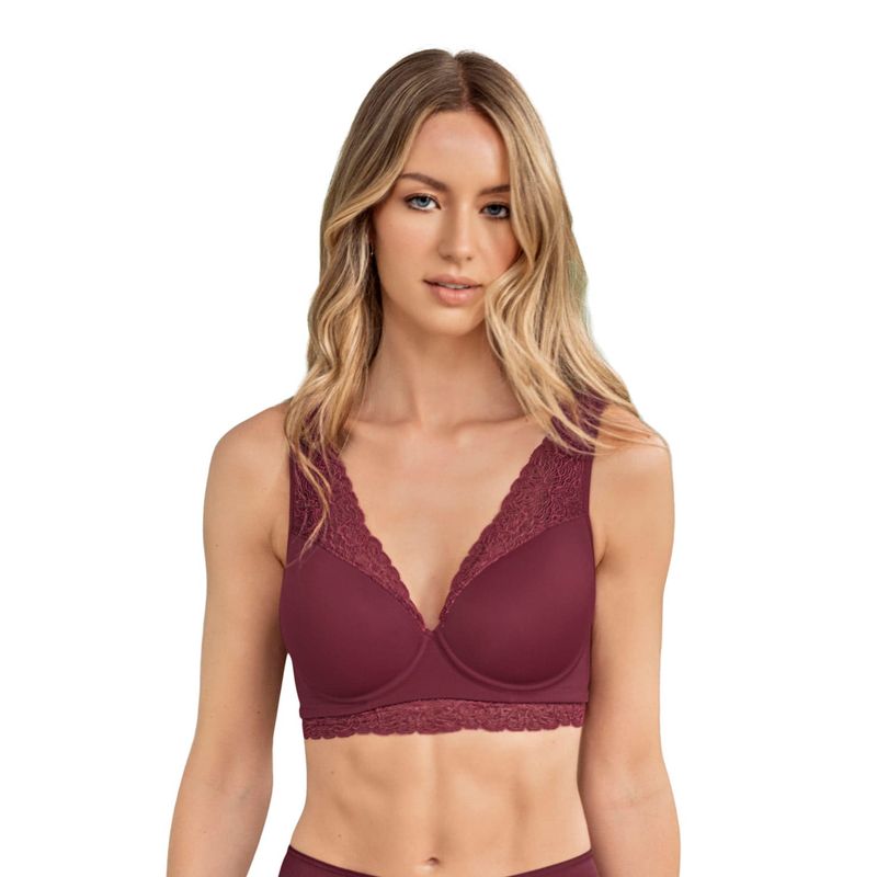 LEONISA - Sostén de gran cubrimiento Deep Coverage Bra 011995 Morado