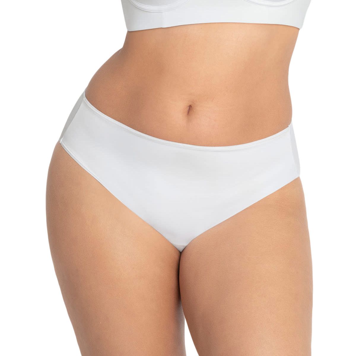 LEONISA - Calzón clásico alto en pierna con control moderado en el abdomen 092052 Blanco