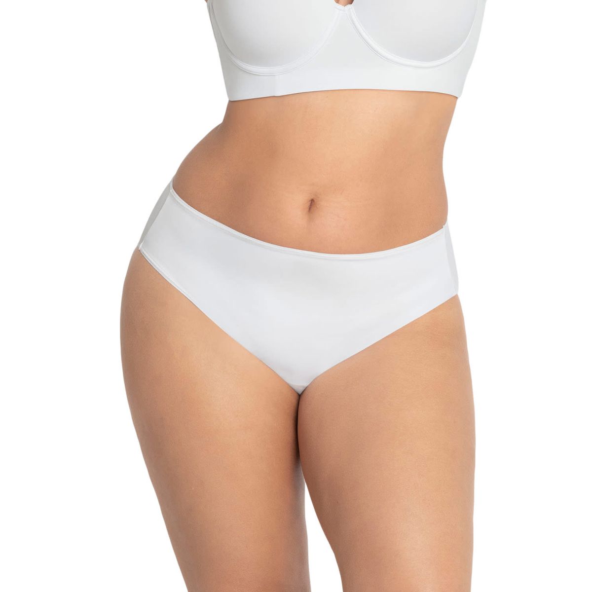 LEONISA - Calzón clásico alto en pierna con control moderado en el abdomen 092052 Blanco