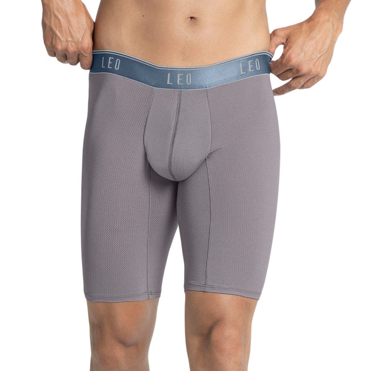 LEO - Bóxer largo deportivo de máxima frescura en microfibra 033290N Gris