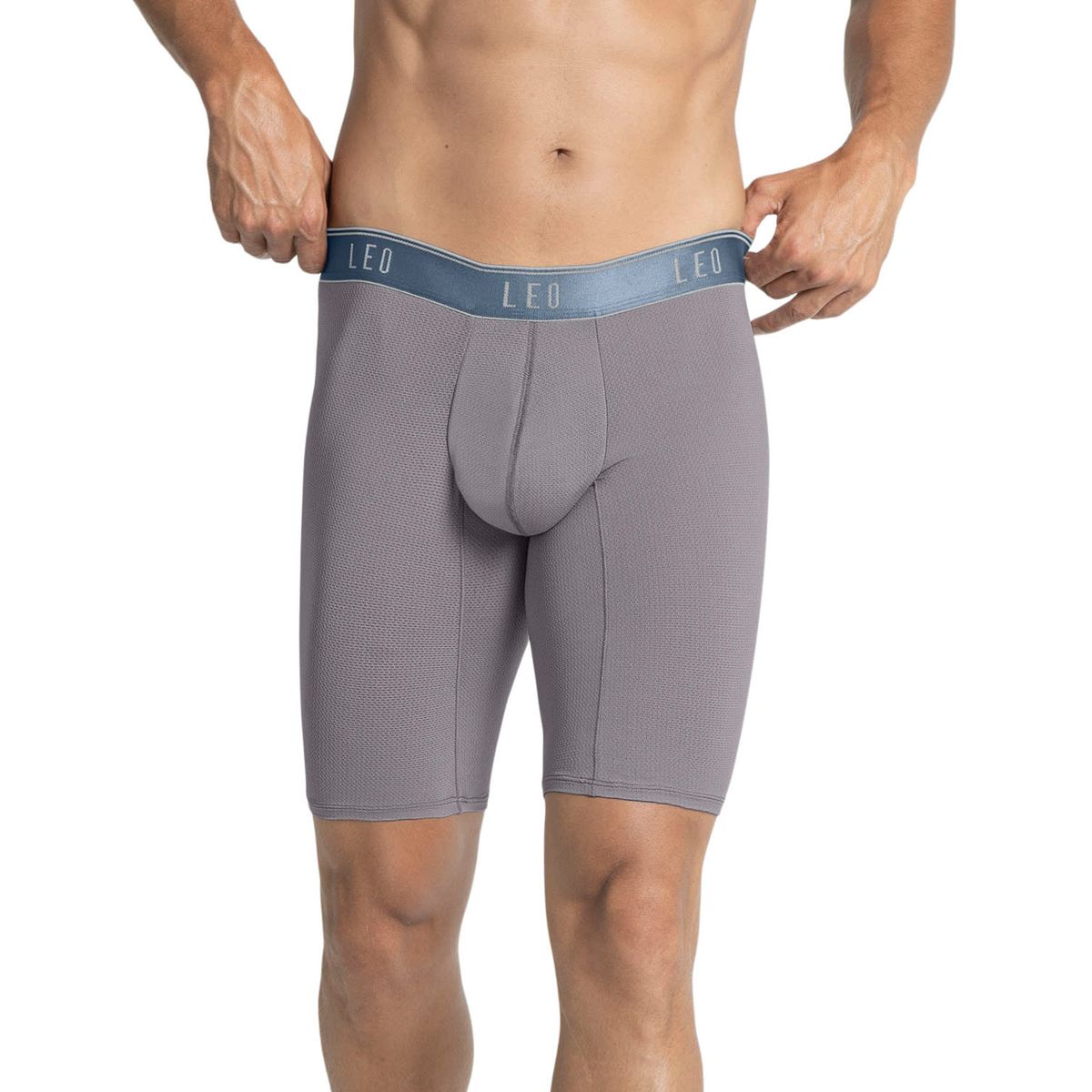 LEO - Bóxer largo deportivo de máxima frescura en microfibra 033290N Gris
