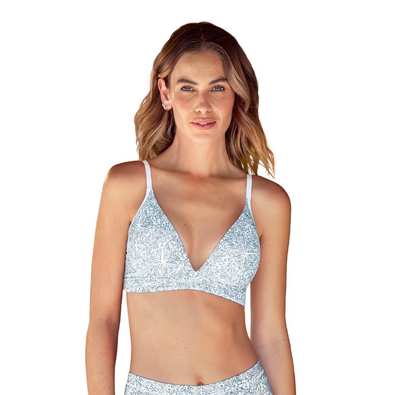LEONISA - Sostén sin arco total comodidad Elemental Bra 091076 Azul