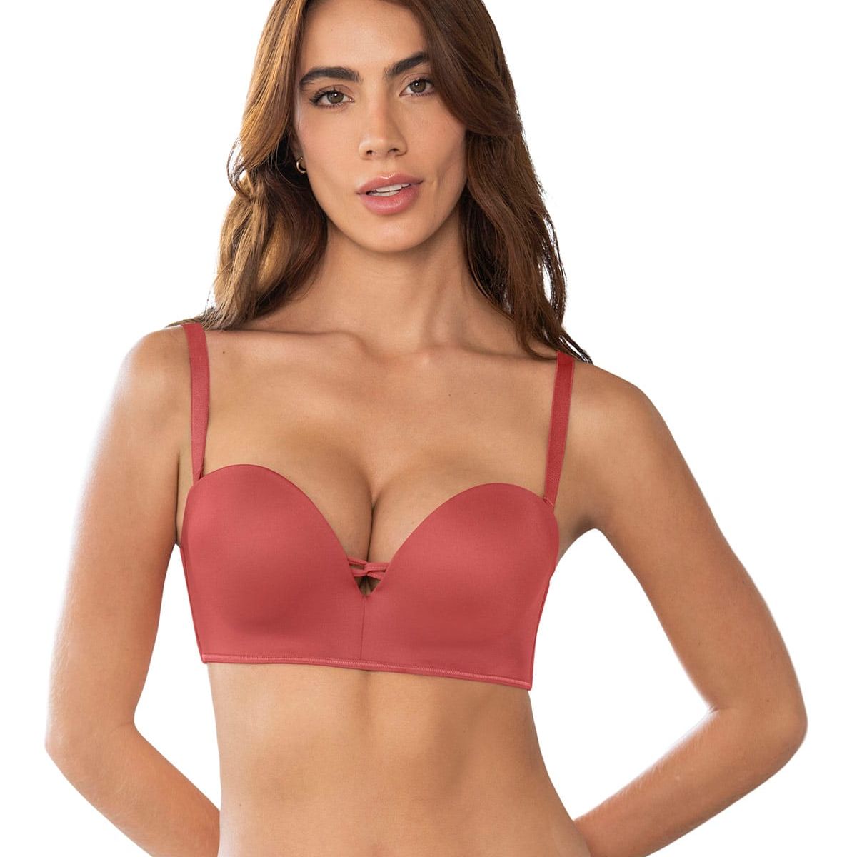 LEONISA - Sostén WOW de triple realce ideal como strapless 011968 Terracota