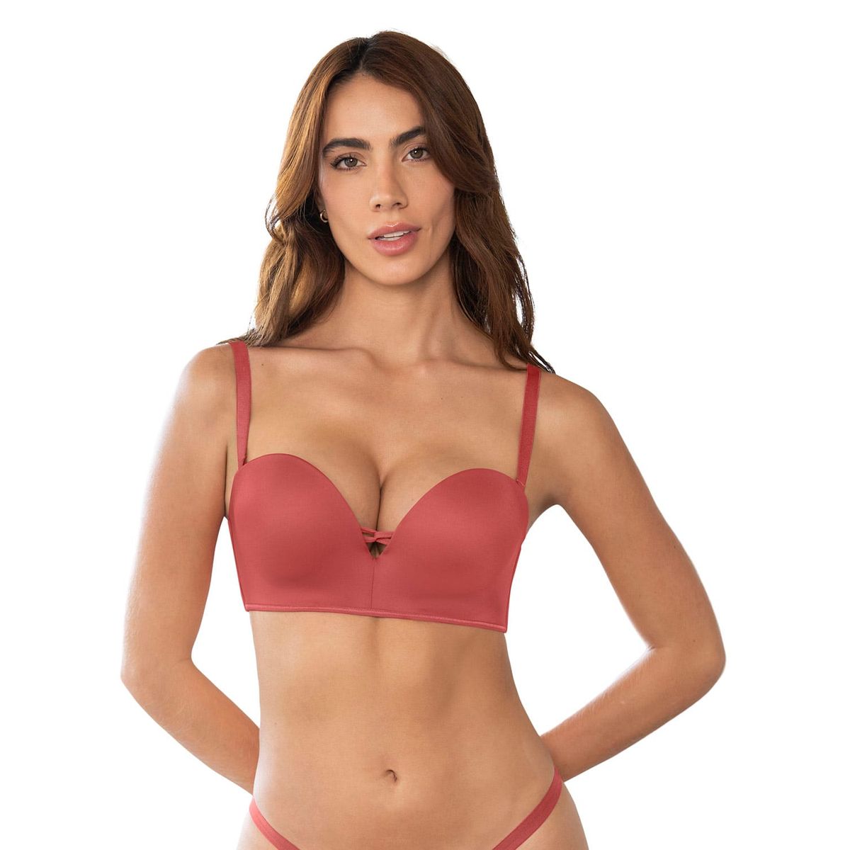 LEONISA - Sostén WOW de triple realce ideal como strapless 011968 Terracota