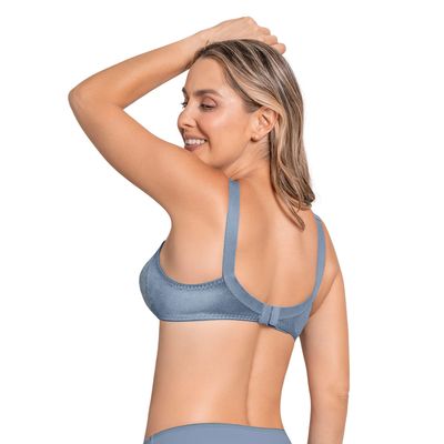 Imagen 2 del producto Sostén clásico sin arco con copas en encaje 01176 Azul