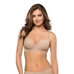 LEONISA - Sostén invisible de realce alto Memory Bra 011868 Beige