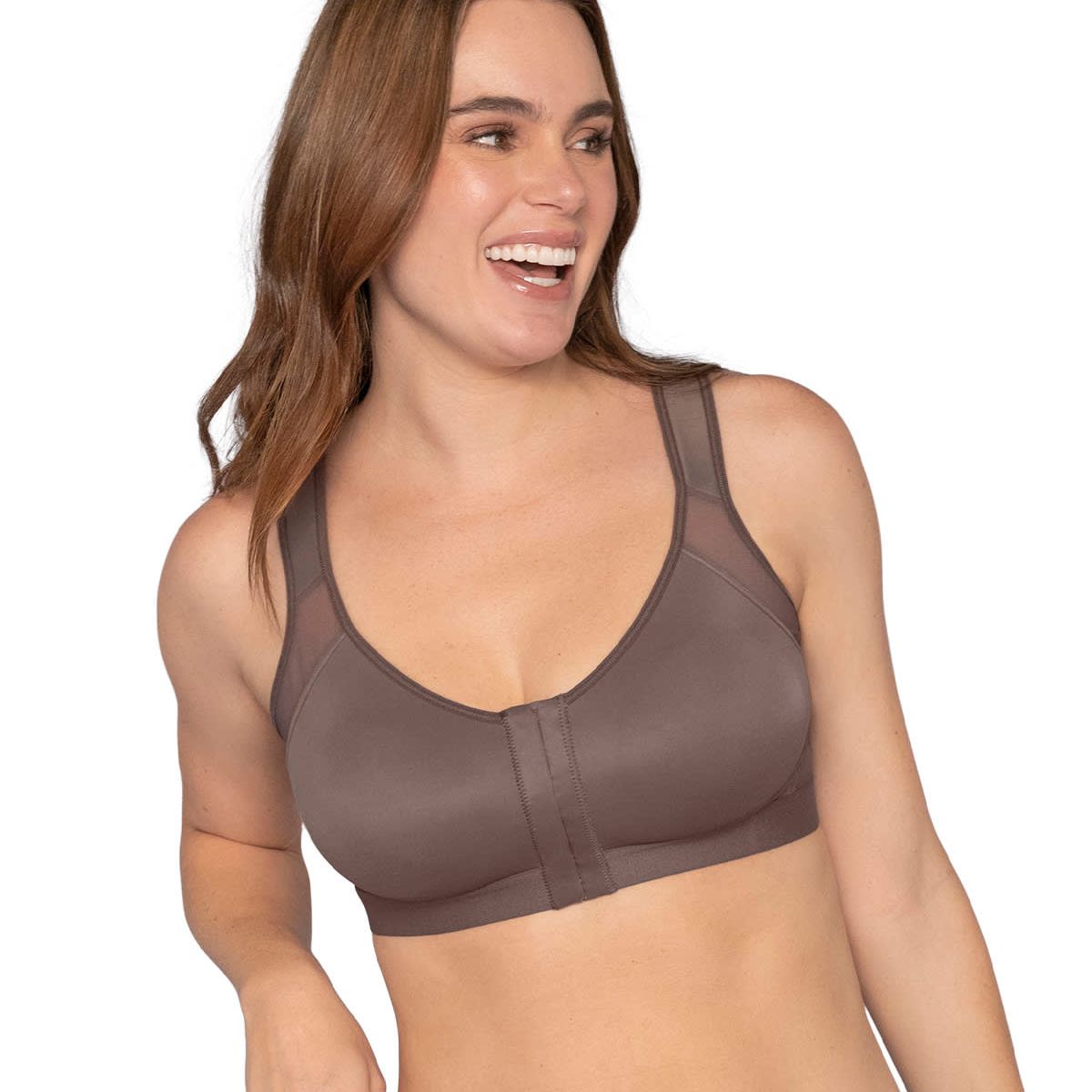 LEONISA - Sostén facilitador de postura con control de volumen del busto Multi/Functional 011473 Café
