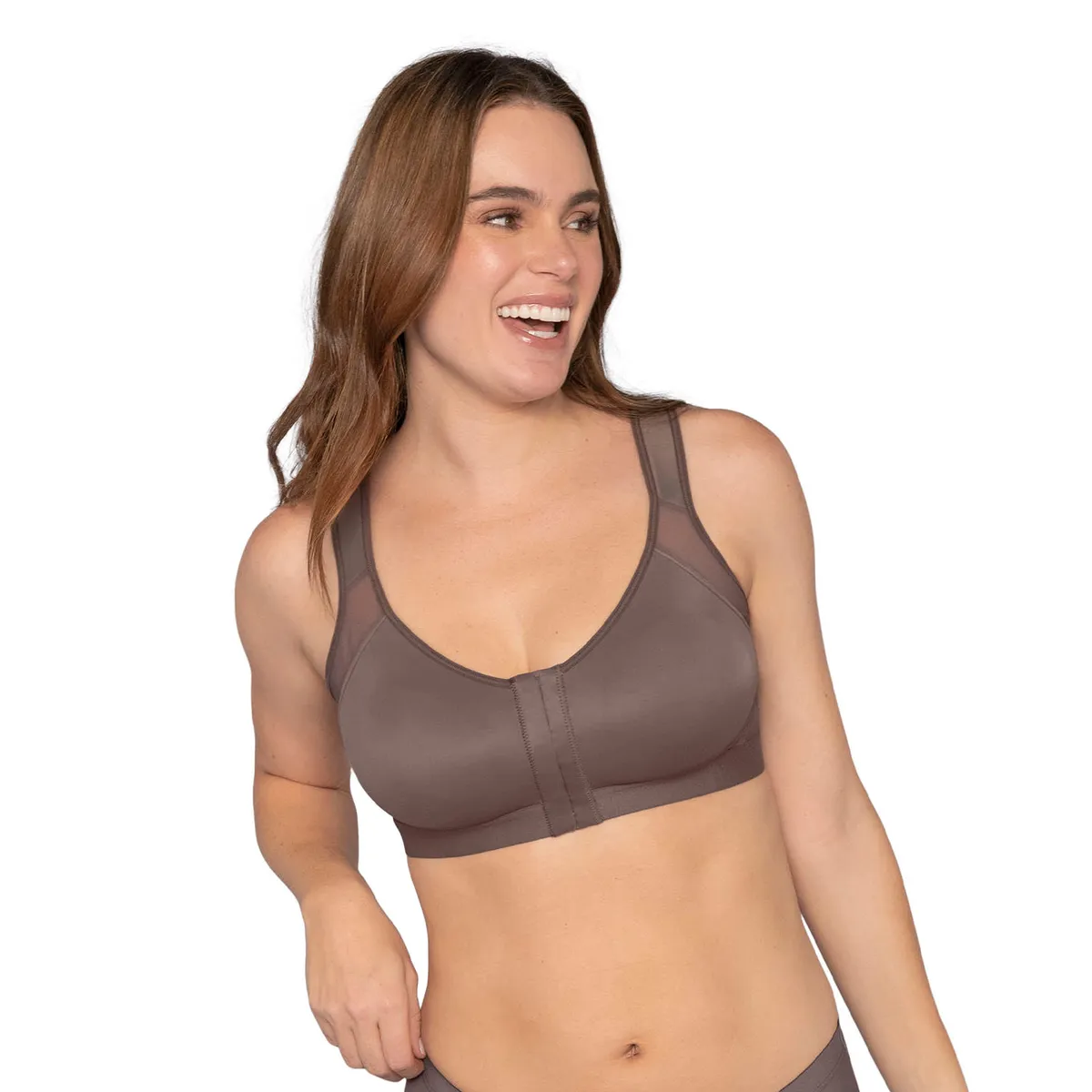 LEONISA - Sostén facilitador de postura con control de volumen del busto Multi/Functional 011473 Café