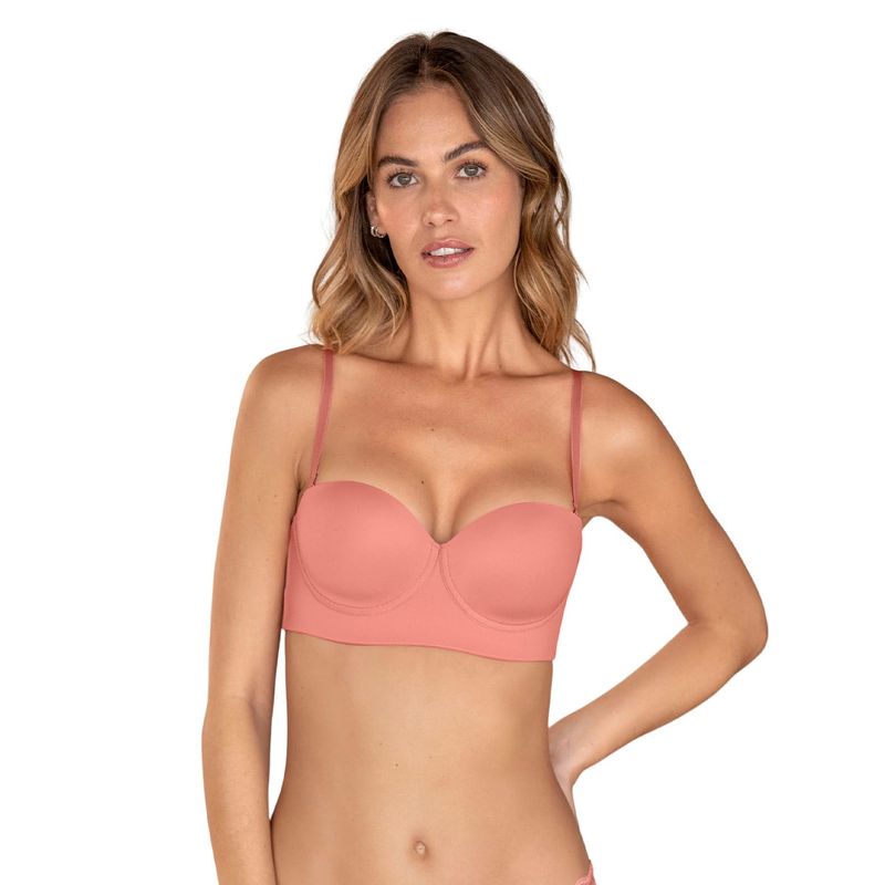 LEONISA - Sostén strapless de realce suave 71318 Rosado