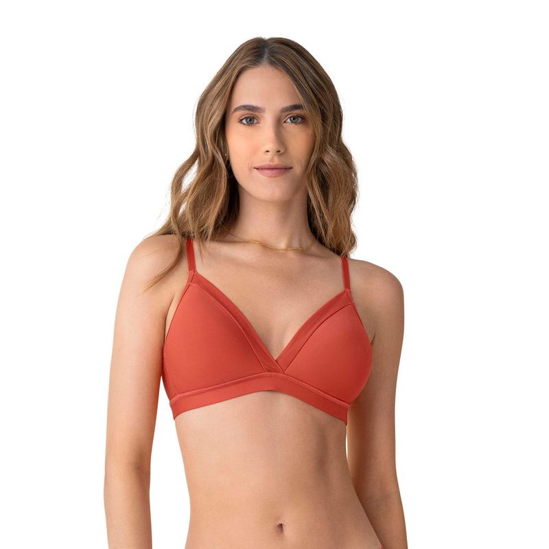 LEONISA - Sostén sin arco Pura Comodidad con detalles en tul 091083 Terracota