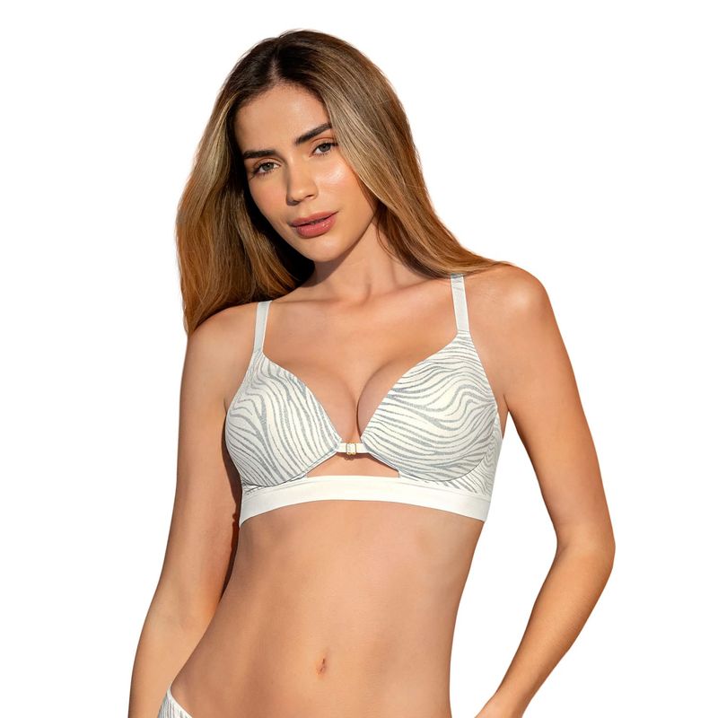 LEONISA - Sostén de realce alto Sexy Bra 091089 Plata