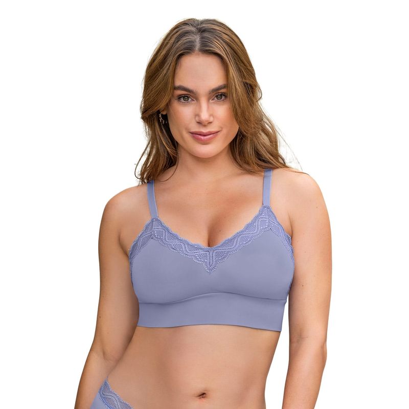 LEONISA - Bralette cómodo y suave con buen cubrimiento en espalda 091095 Lila