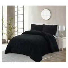 COMPRAPO - Cobertor Chiporro Líneas y Arcos 2 Plazas Gris + 2 Fundas