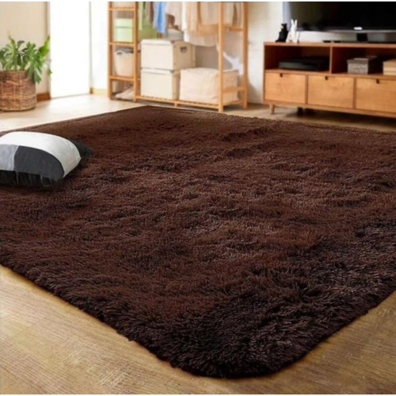 GENERICO - Alfombra Peluda Living 300x200cm Antideslizante Café Invierno Verano