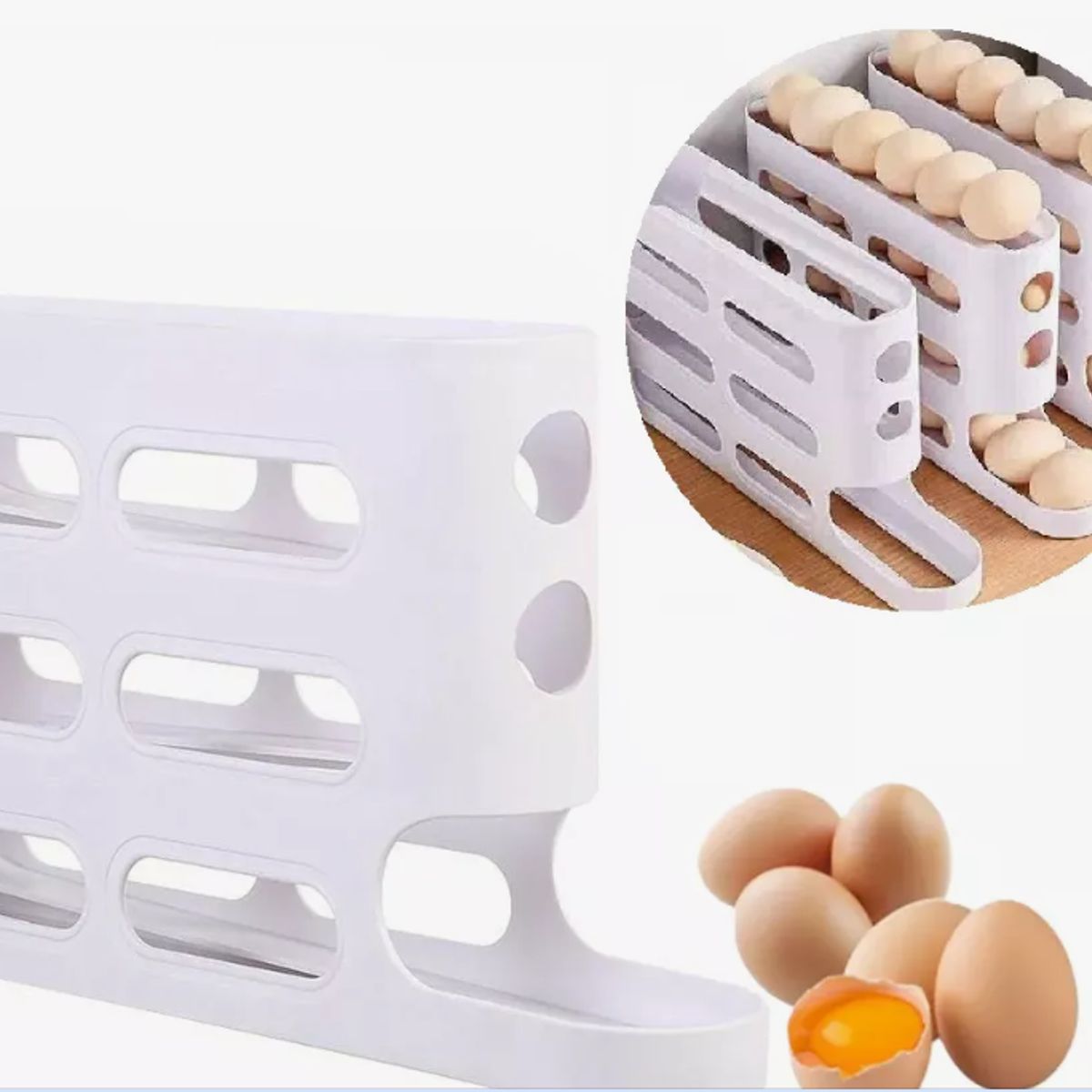 GENERICO - Dispensador Organizador de Huevos 3 Niveles 26  Huevos