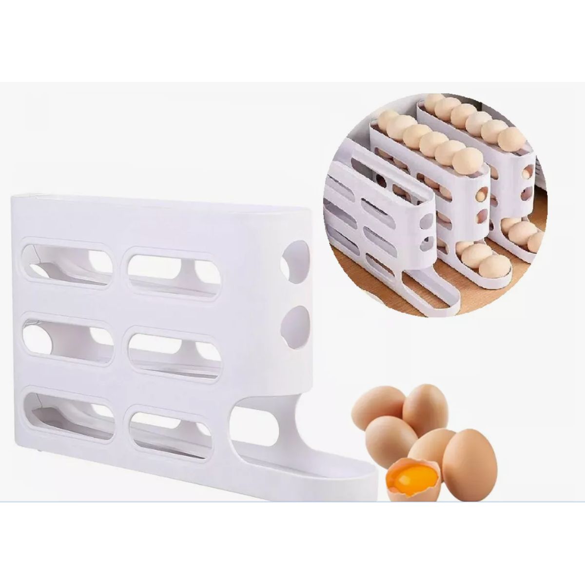 GENERICO - Dispensador Organizador de Huevos 3 Niveles 26  Huevos