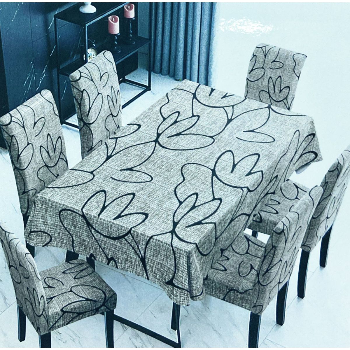 GENERICO - SET DE MANTEL IMPERMEABLE CON 6 CUBRE SILLAS PROTECTOR 7 PIEZAS