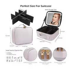 GENERICO - Cosmetiquero Con Espejo Luz Led Compartimientos Maleta de maquillaje