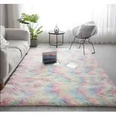 GENERICO - Alfombra Peluda Living 240x200cm Antideslizante Multicolor Invierno