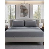 JUEGO DE SABANAS DE 200 HILOS KING GRIS OSCURO