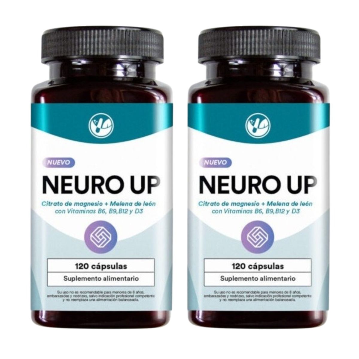 NATURAL FARM - Neuro Up  Magnesio + Melena León + B6 B9 B12 D3 Nf 2x120 Caps