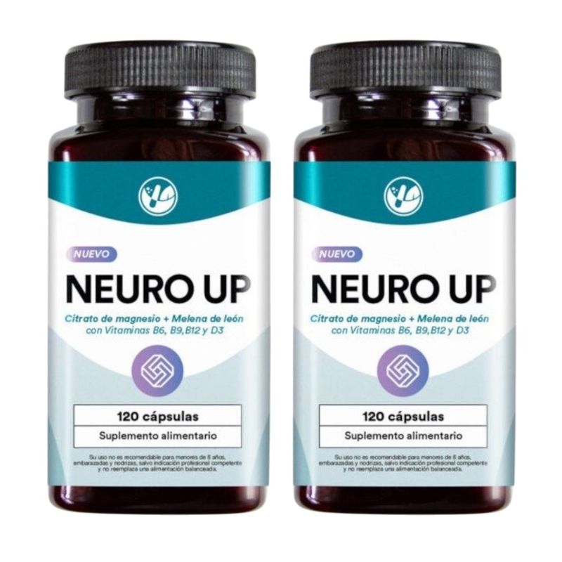 NATURAL FARM - Neuro Up  Magnesio + Melena León + B6 B9 B12 D3 Nf 2x120 Caps
