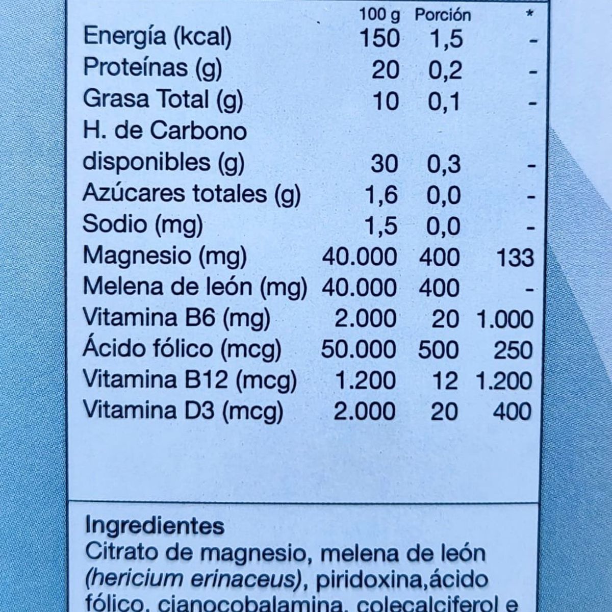 NATURAL FARM - Neuro Up  Magnesio + Melena León + B6 B9 B12 D3 Nf 2x120 Caps