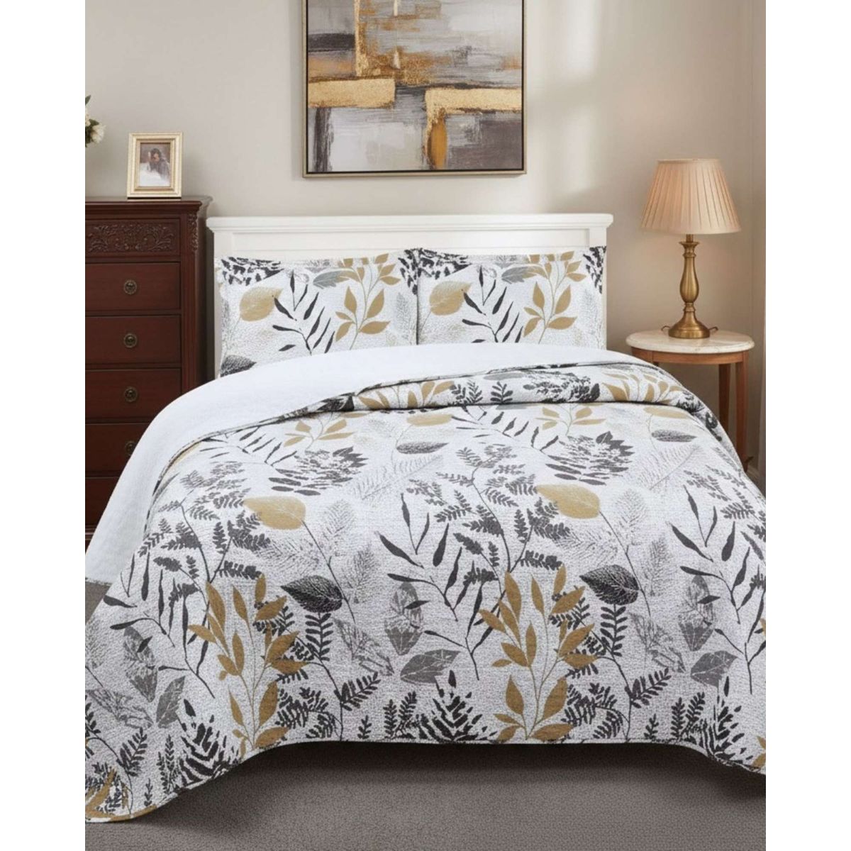 GENERICO - CUBRECAMA QUILT SHERPA PLAZA Y MEDIA 180 X 230 CM