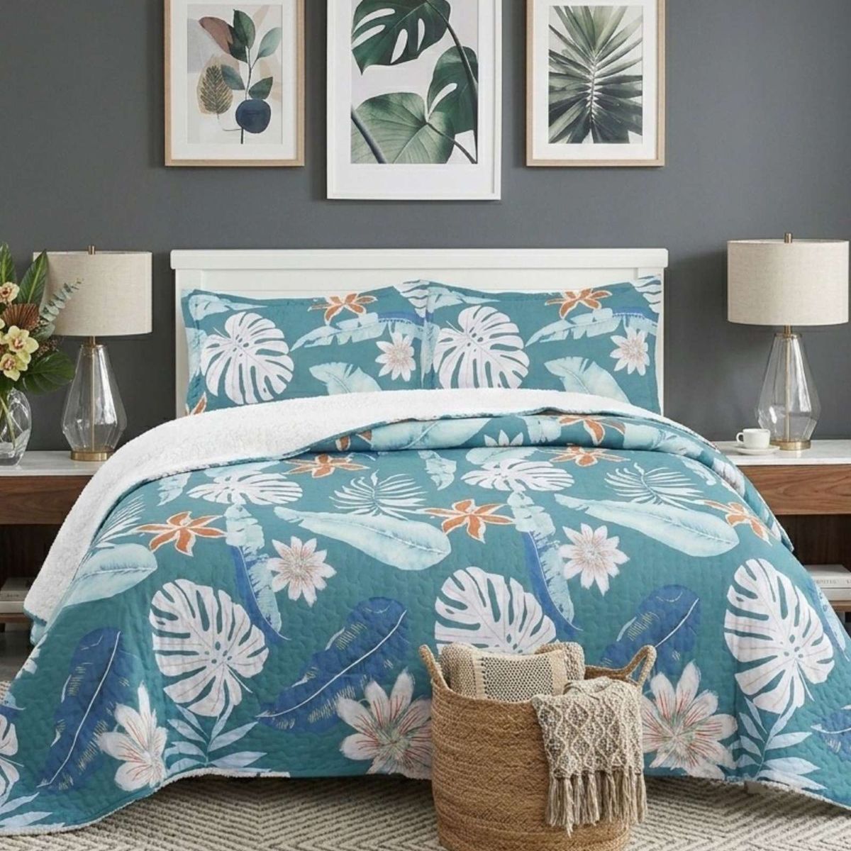 GENERICO - CUBRECAMA QUILT SHERPA PLAZA Y MEDIA 180 X 230 CM