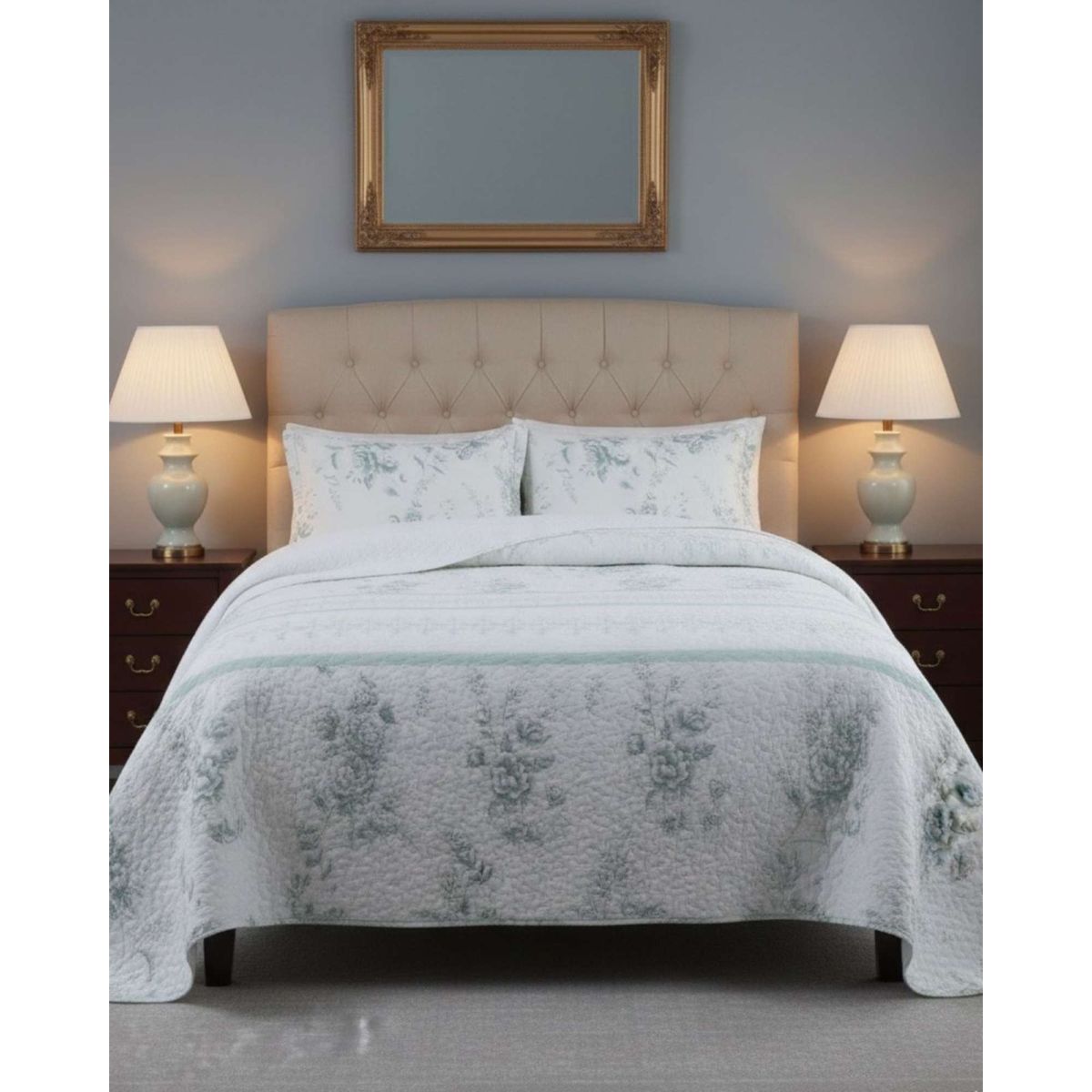 GENERICO - CUBRECAMA QUILT CON SHERPA 2 PLAZA 230 CM X 250 CM