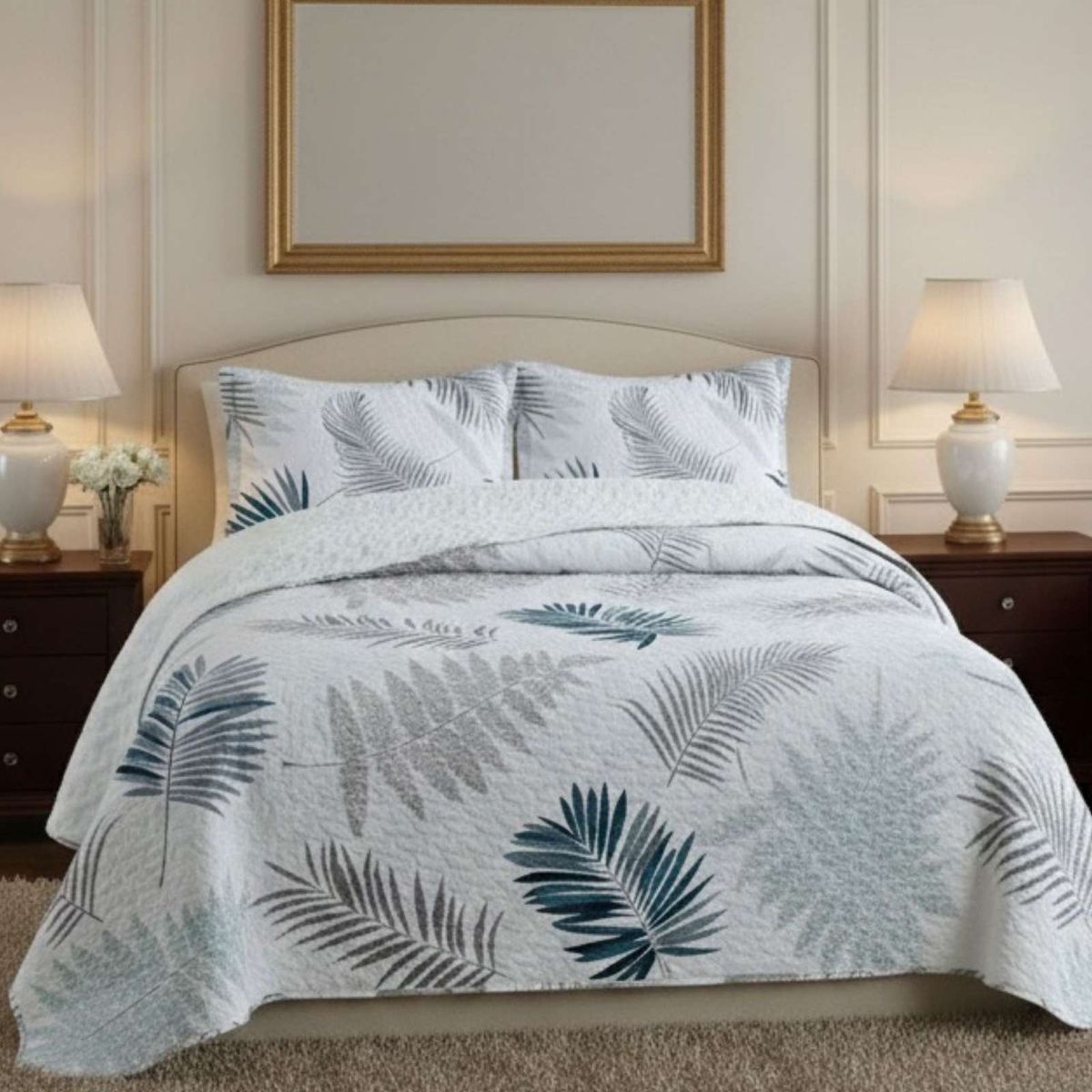 GENERICO - CUBRECAMA QUILT CON SHERPA 2 PLAZA 230 CM X 250 CM